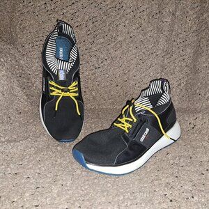 ROBERTO CAVALLI-Sport-Knitted Sock Sneakers-Black/Striped-Size 11.5-Excellent